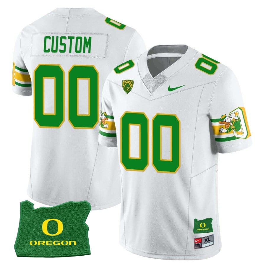 Custom Oregon Ducks ‘Mighty Oregon’ Throwback Football Stitched Jersey – Oregon State