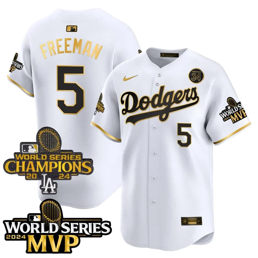 Freddie Freeman Los Angeles Dodgers 2024 World Series Champions MVP Gray Jersey - All Stitched