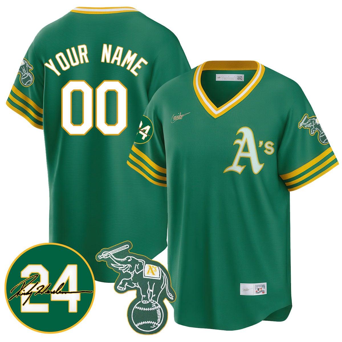 Custom Oakland Athletics 2024 Ricky Henderson Memorial Jersey - All Stitched