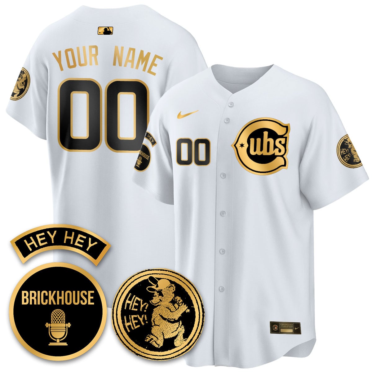 Custom Gender/Name Chicago Cubs Limited Jersey - Jack Brickhouse "Hey Hey" Patch - All Stitched