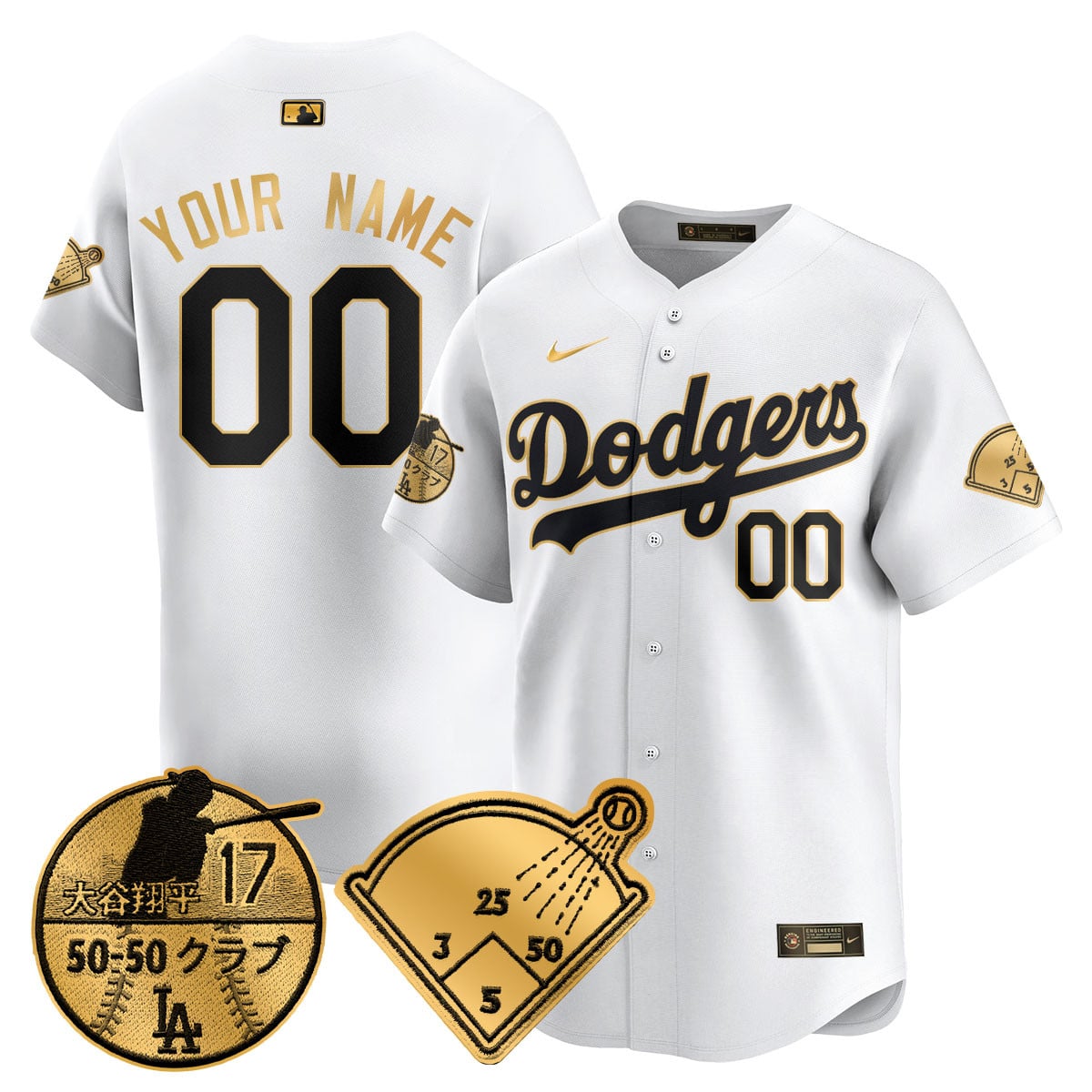 Custom Name/Gender Los Angeles Dodgers Vapor Limited Jersey - Shohei Ohtani Patch - All Stitched