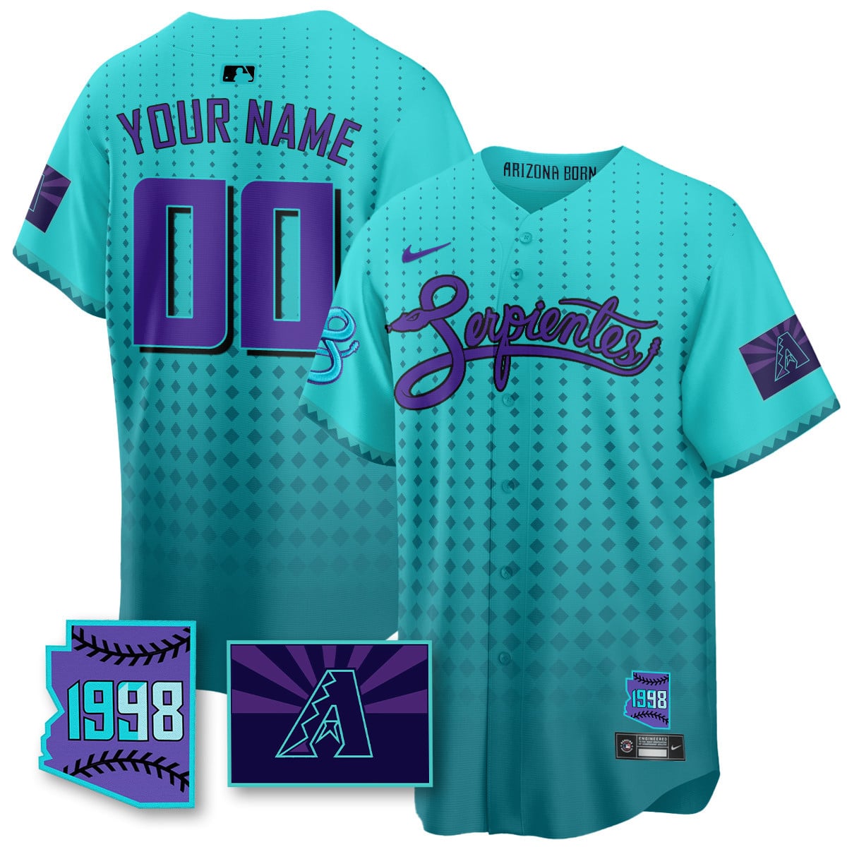 Custom Name/Gender Arizona Diamondbacks Purple for Second Serpientes City Connect Jersey - All Stitched