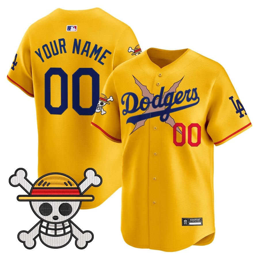 Custom Los Angeles Dodgers x One Piece 2025 Vapor Premier Limited Jersey - Stitched