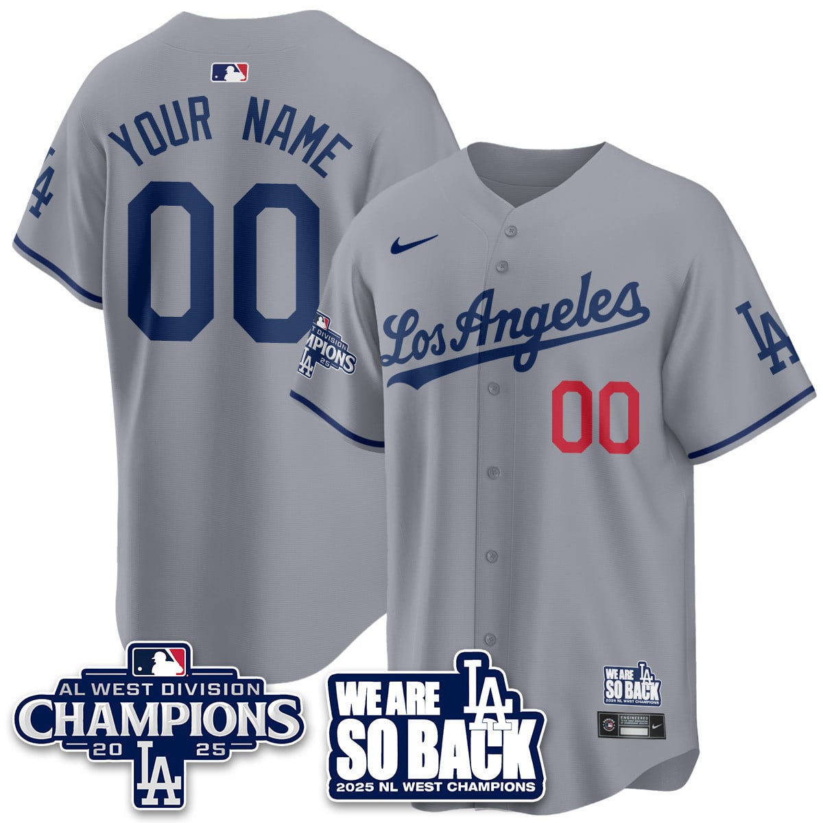 Custom Los Angeles Dodgers 2025 NL West Division Champions Jersey - All Stitched
