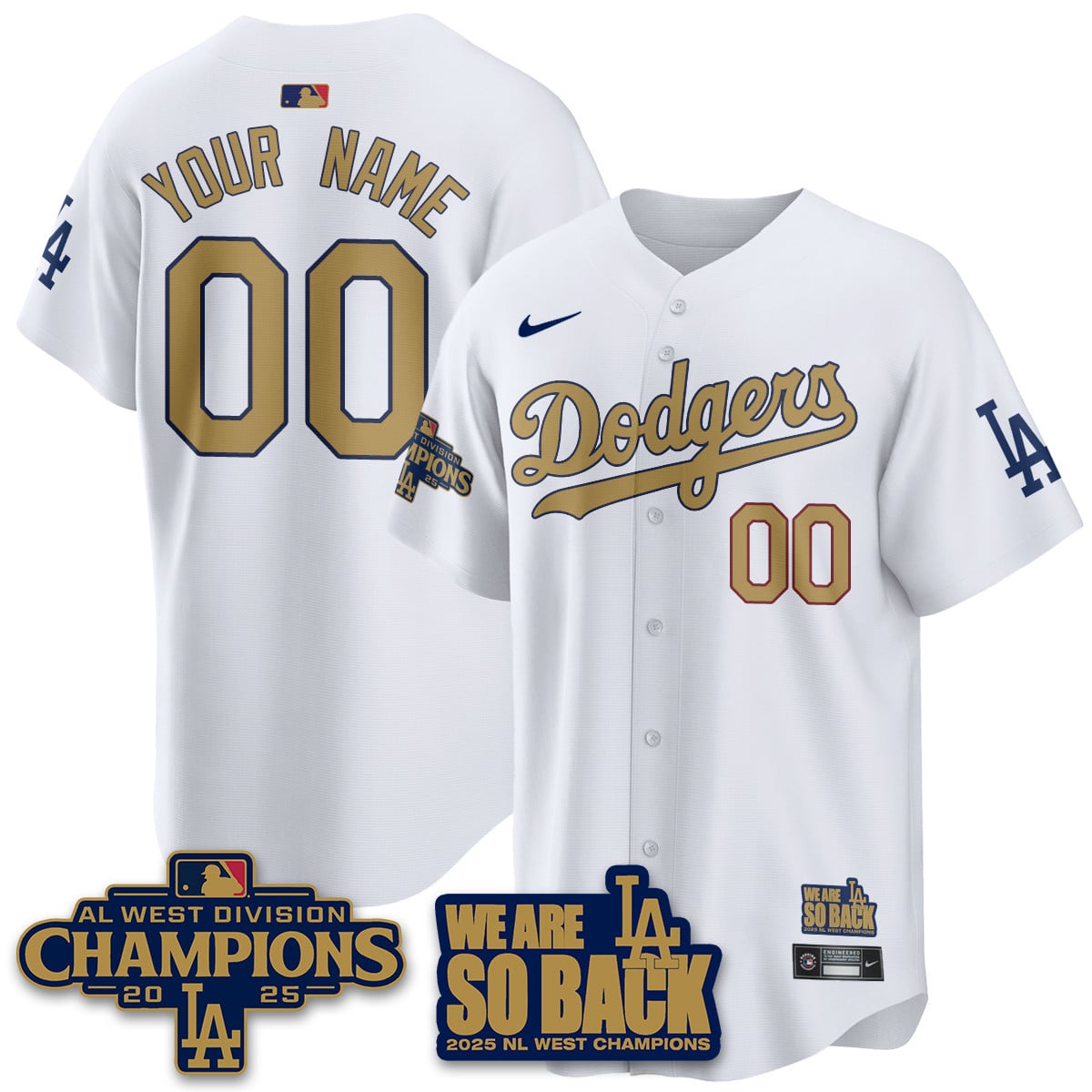 Custom Los Angeles Dodgers 2025 NL West Division Champions Jersey - All Stitched