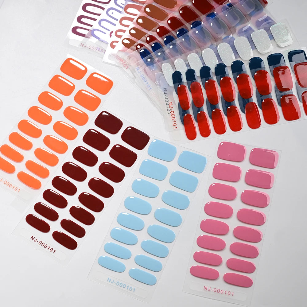 1 Sheet Clear Semi-Cured Gel Strips Transparent Semi-Cured Gel Strips Full Cover Gel Nail Strips Manicure Gel Decal