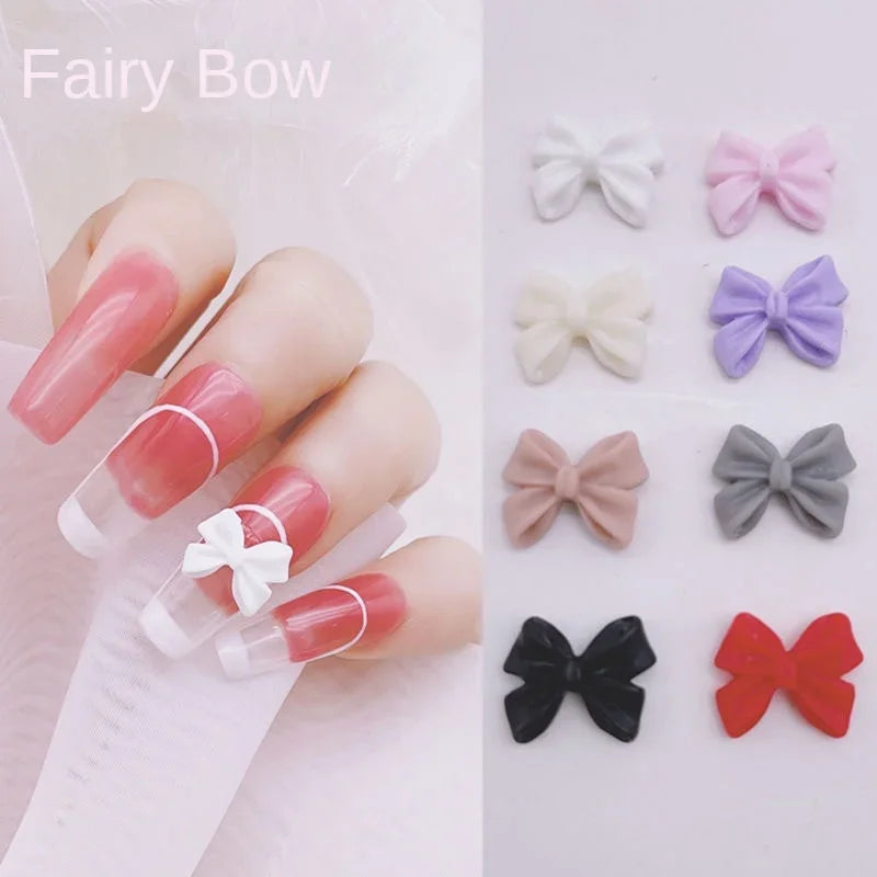 500-Pack Bowtie Nail Art Charms - Trendy Resin DIY Nail Accessories for a Chic and Glamorous Manicure Look