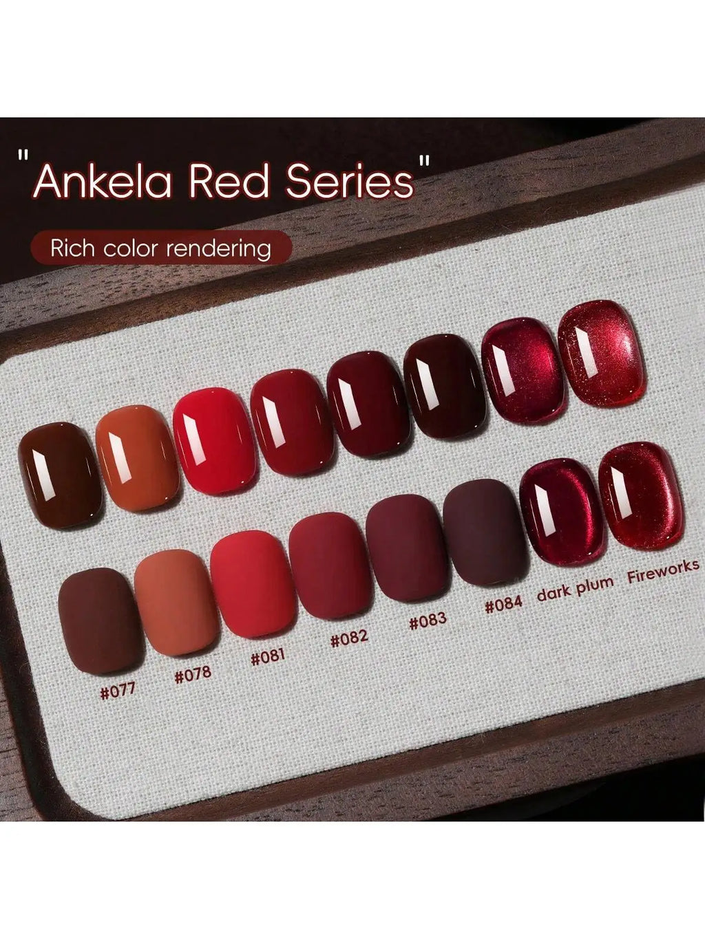 15 ml 8-color Ankara Red Gel Polish Set, UV LED Immersion Nail Polish,Holiday DIY Nail Polish Design For Year