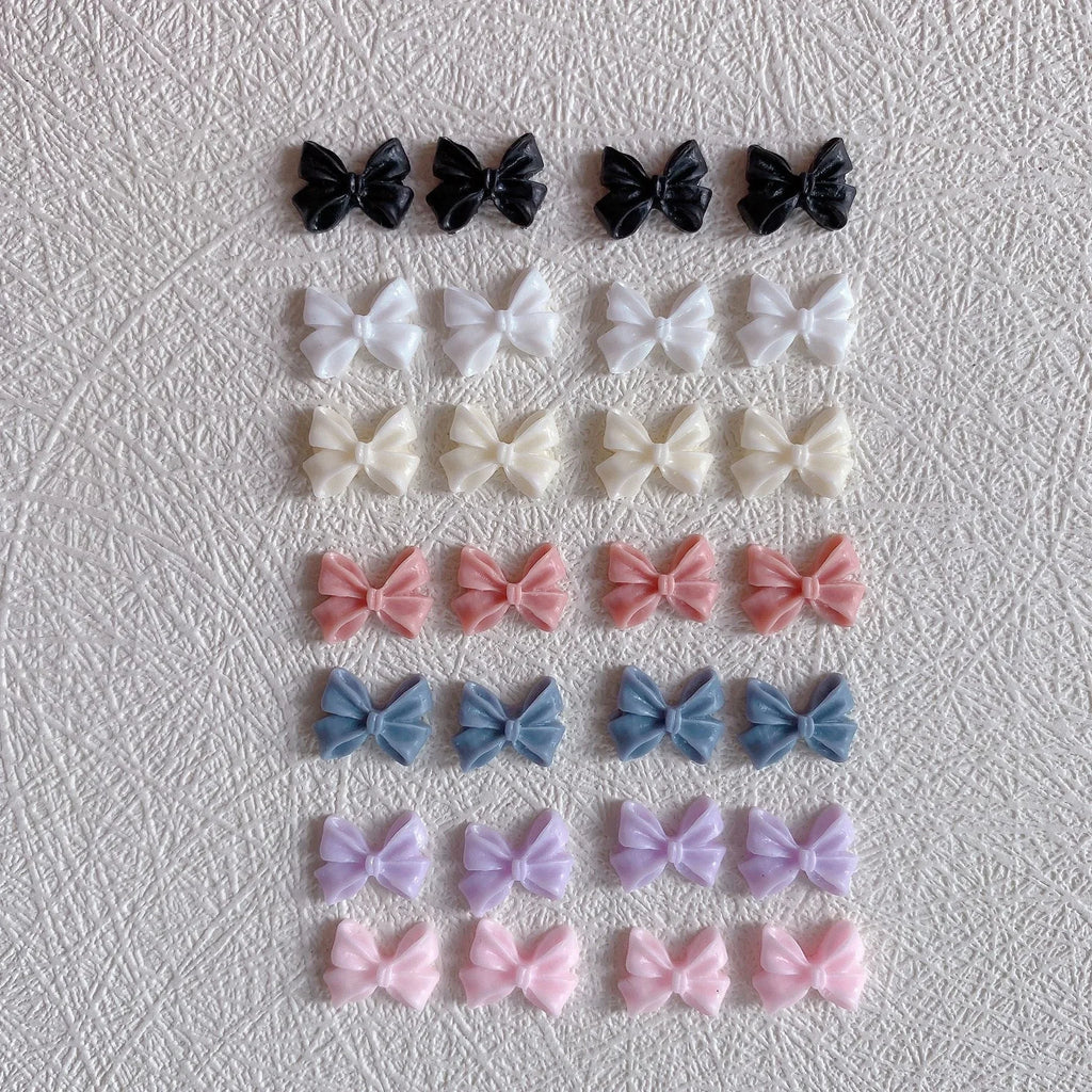 500-Pack Bowtie Nail Art Charms - Trendy Resin DIY Nail Accessories for a Chic and Glamorous Manicure Look
