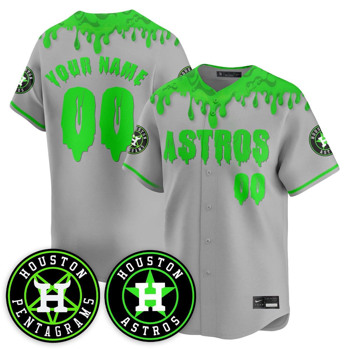 Custom Houston Astros "Slime Night Special" Jersey - Stitched