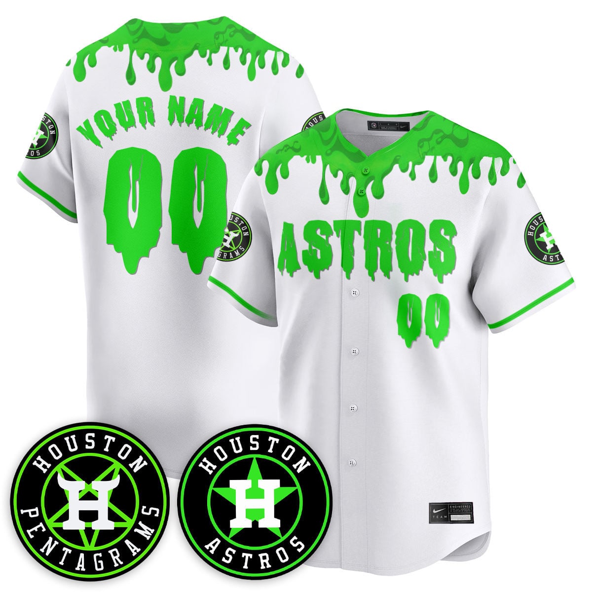 Custom Houston Astros "Slime Night Special" Jersey - Stitched