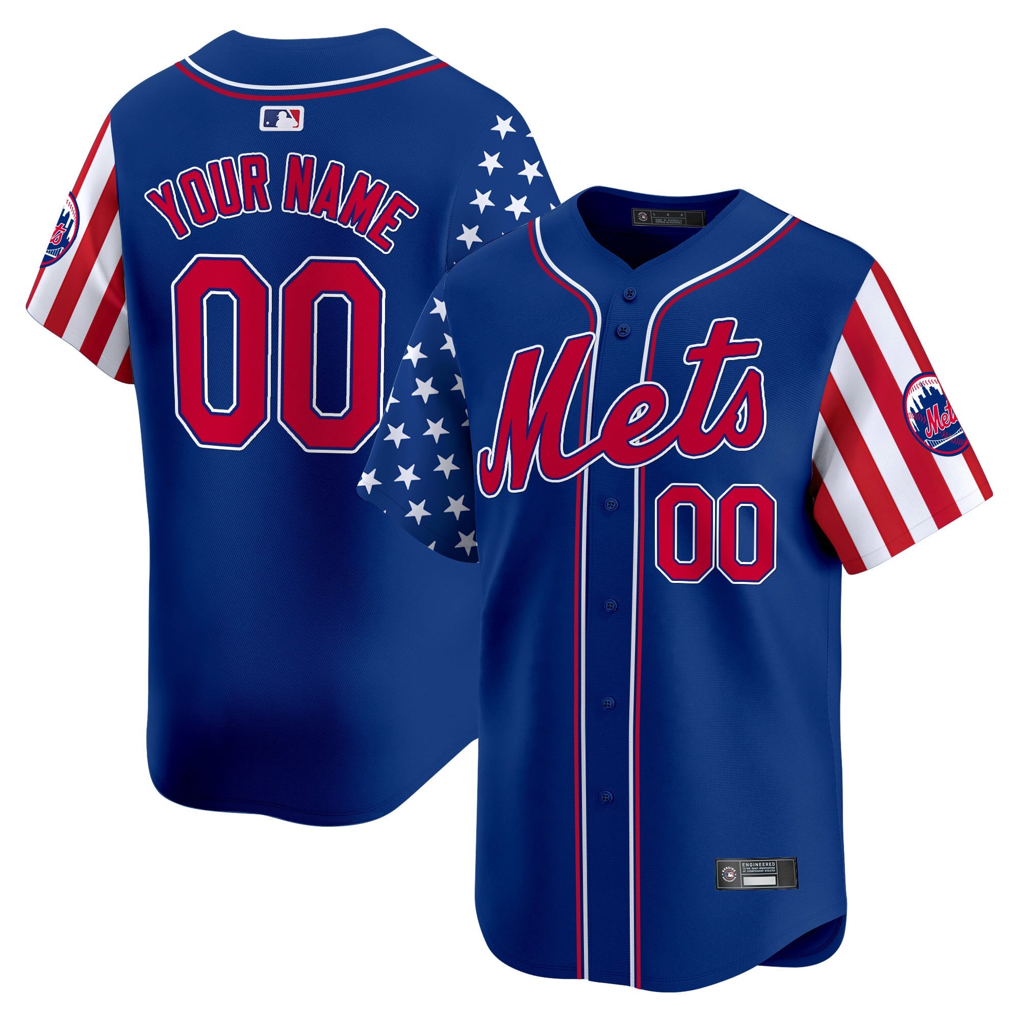 Custom Gender/Name New York Mets 2025 Independence Day Vapor Premier Limited Jersey - All Stitched