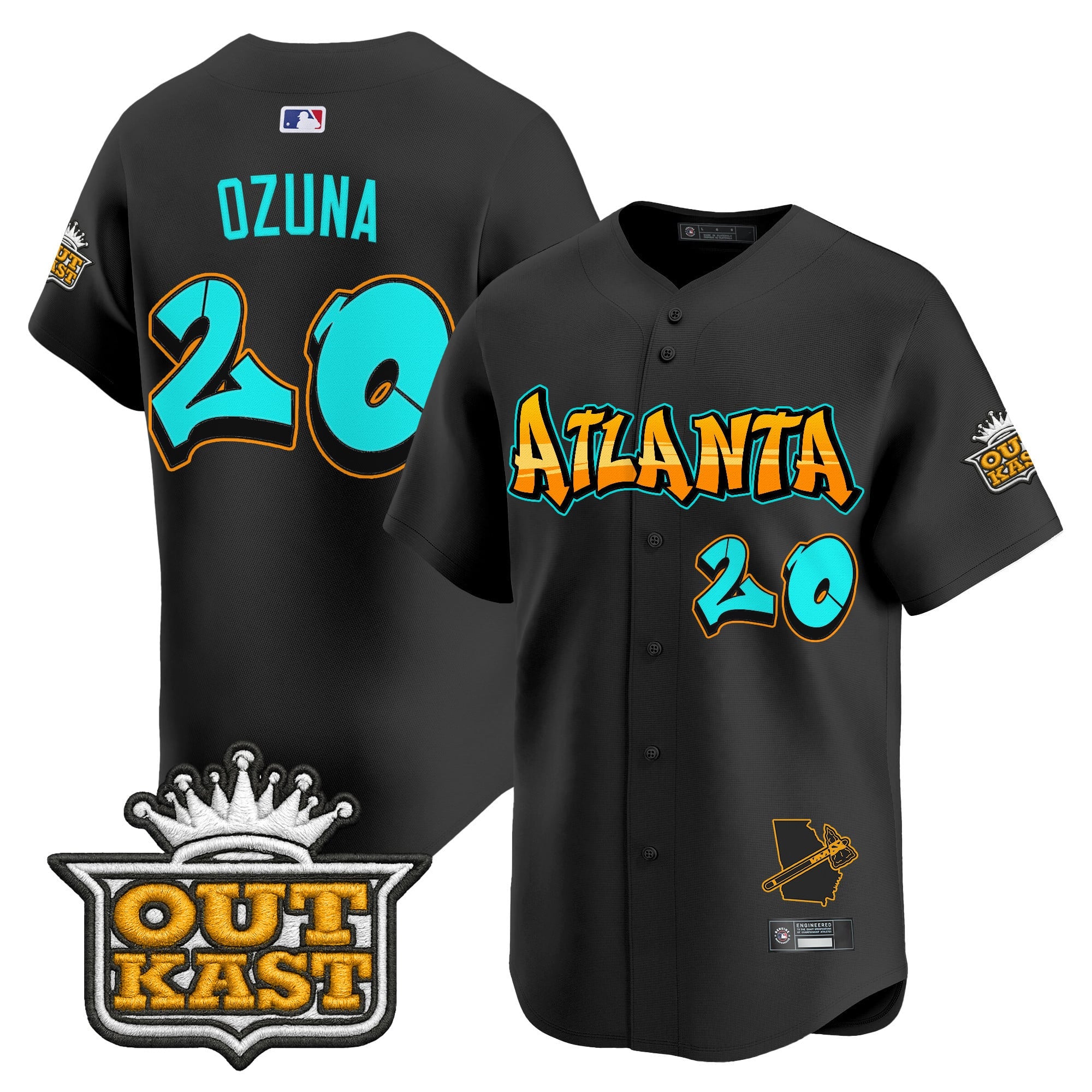 Men's Atlanta Braves 'Graffiti A-Town Edition' Vapor Premier Limited Jersey - All Stitched