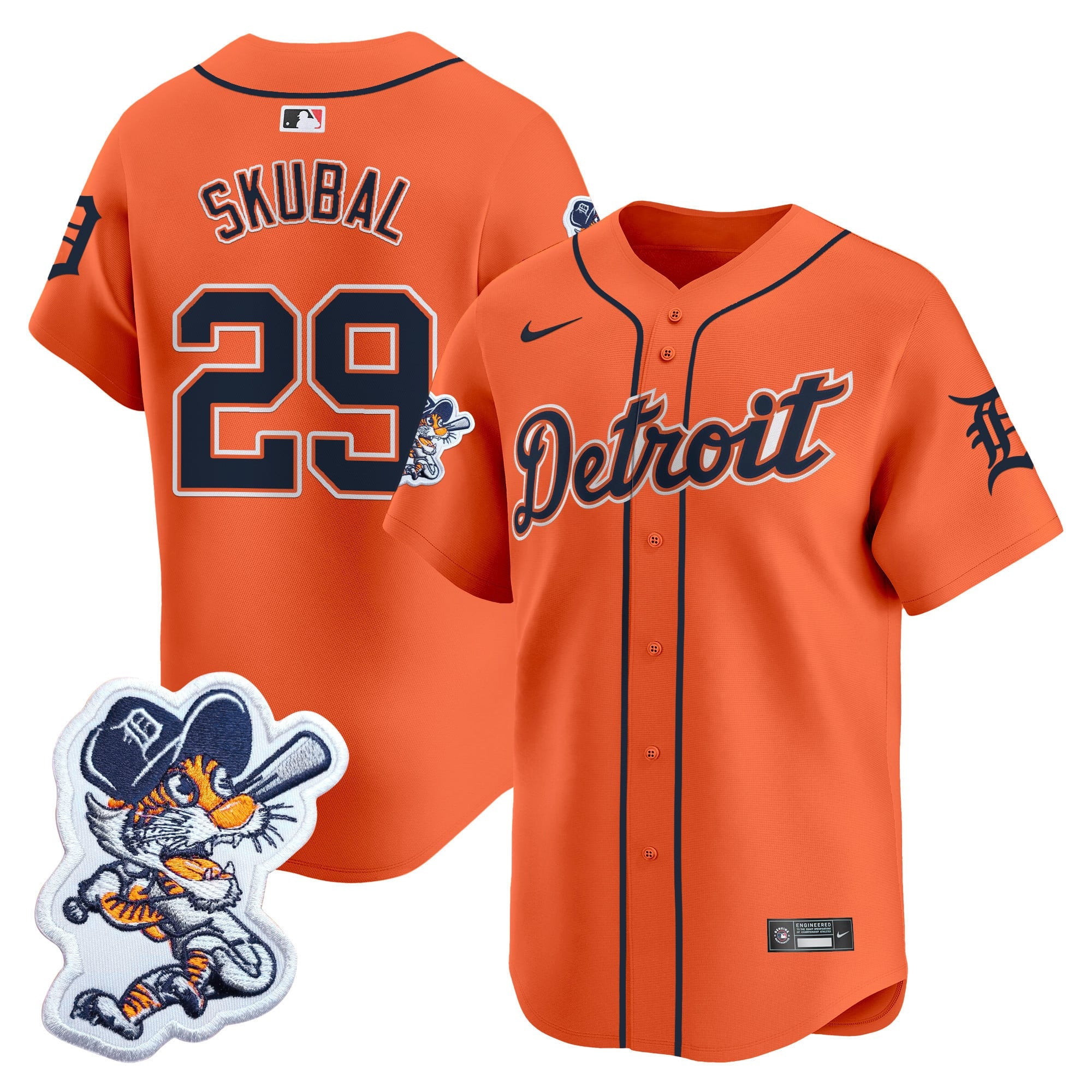 Detroit Tigers Paws Patch Vapor Premier Limited Jersey - All Stitched