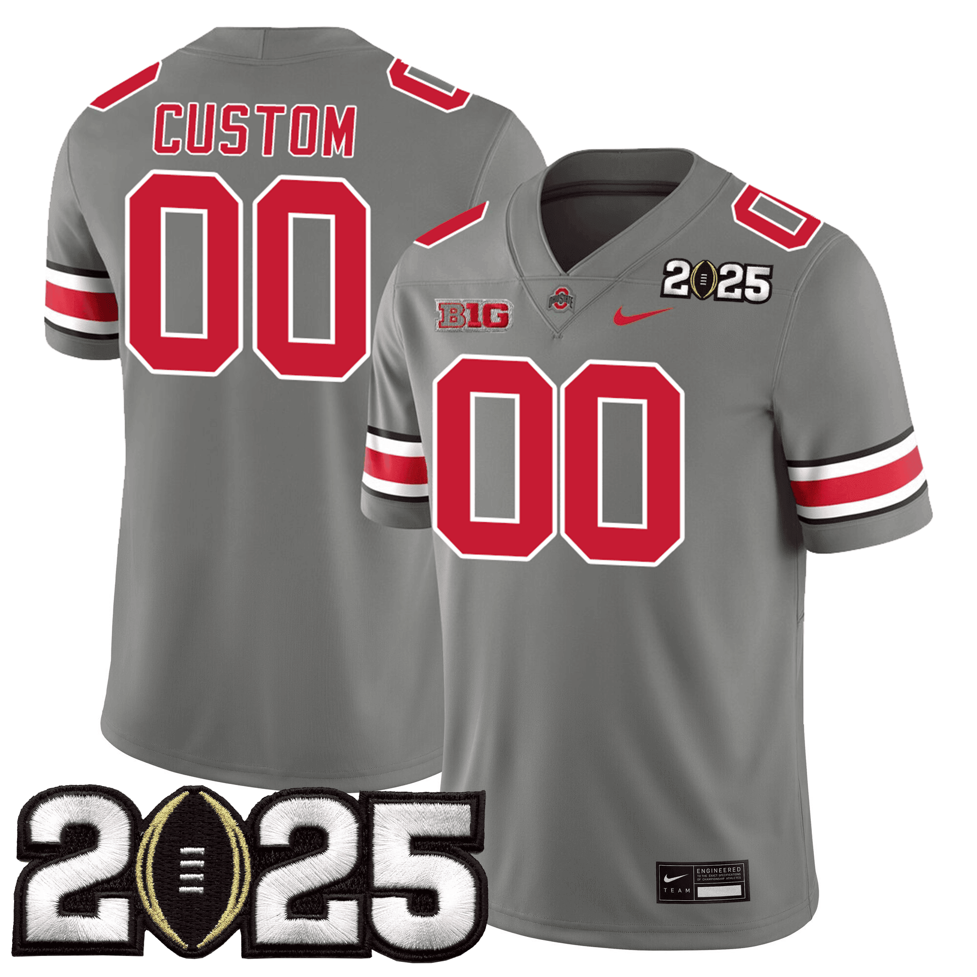 Custom Name/Gender Ohio State Buckeyes Jersey - CFP Final Patch - All Stitched