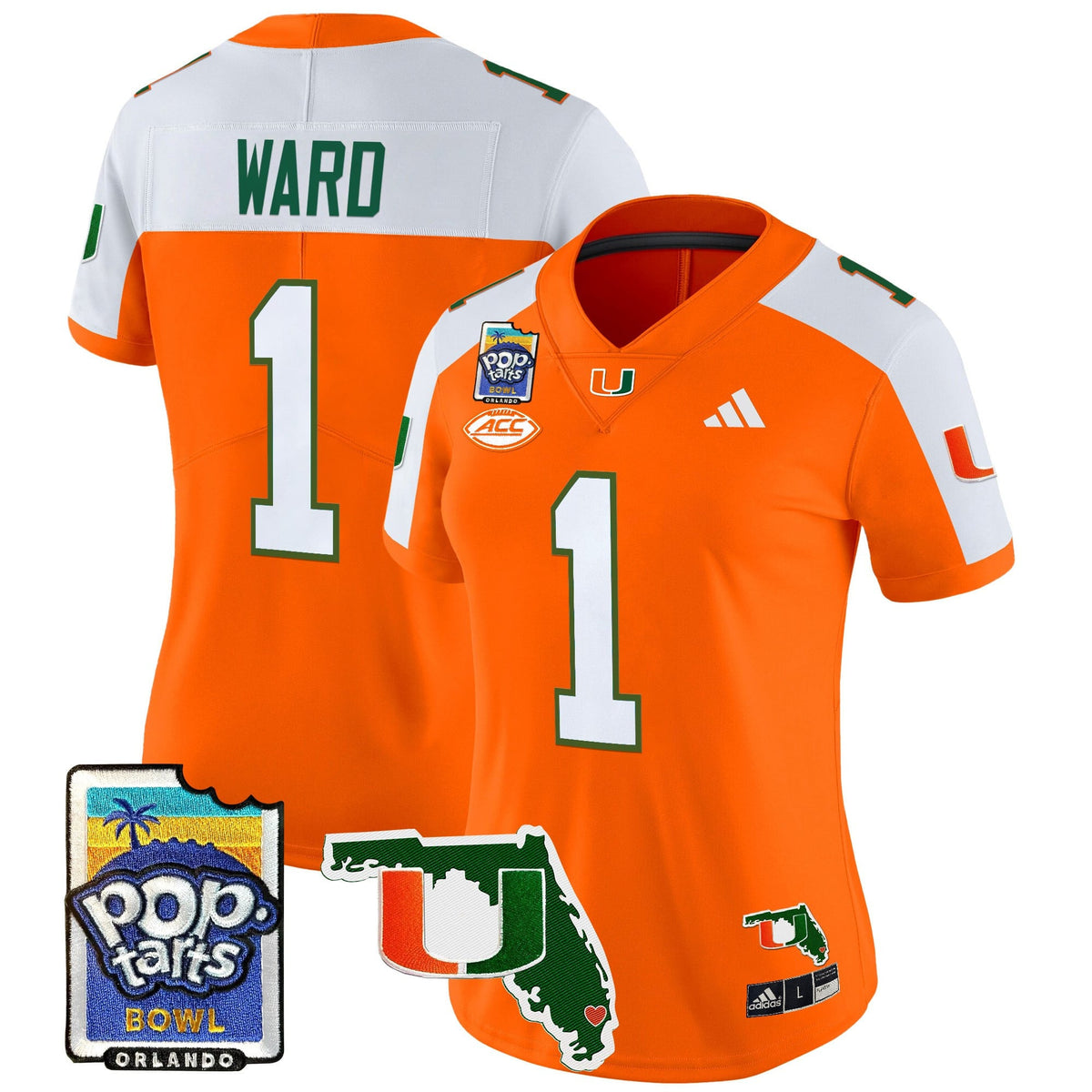 Women's Miami Hurricanes 2025 PopTarts Bowl Patch Vapor Limited Jersey - All Stitched