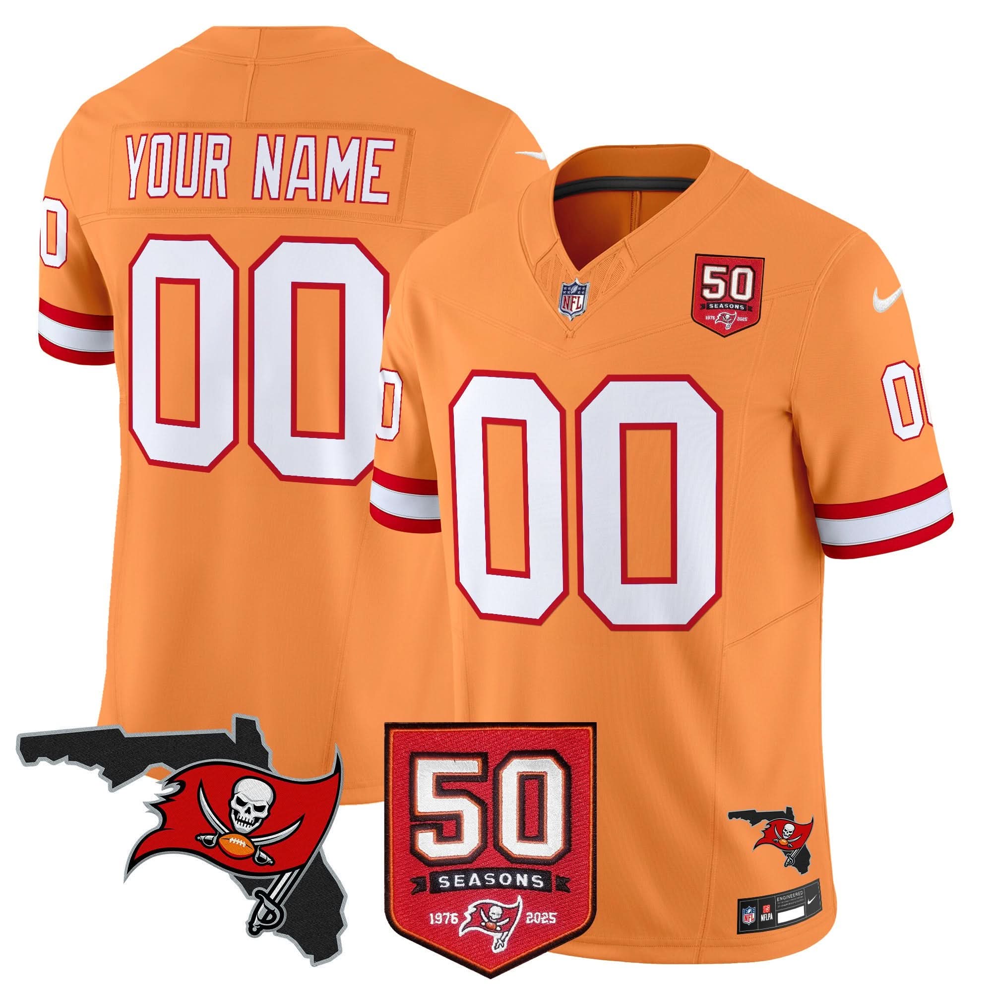 Custom Name/Gender Tampa Bay Buccaneers '76 Vapor Limited Jersey - All Stitched